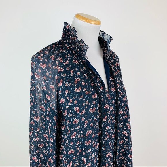 See By Chloe Floral Haze Lace Trim Dress Sz 42 - Picture 6 of 14